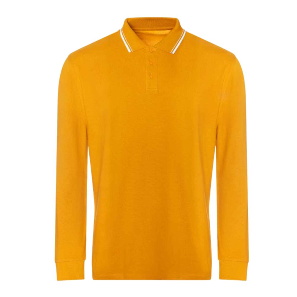 AWDis Long Sleeve Tipped 100 Polo Shirt Thumbnail