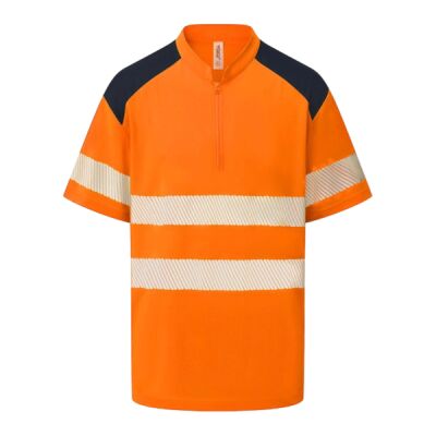 Yoko Mandarin Collar Zip Piqué Polo Shirt Thumbnail